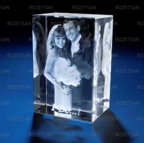 10x6x6 cm Hatıra 3D Fotoğraflı Kristal Küp